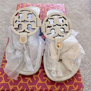 Tory Burch Miller Patent Leather Sandal - White